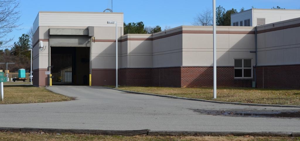 New River Valley Regional Jail garage door exit where defendants are released by correctional officers